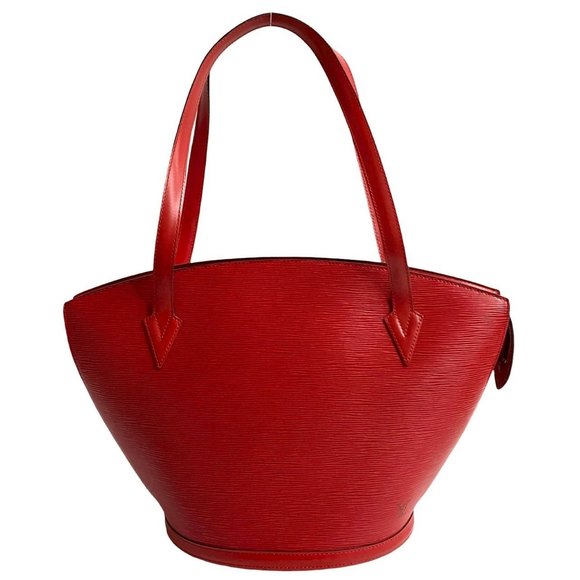 LOUIS VUITTON Red Leather Tote Bag - Picture 1 of 9